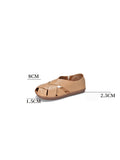 peopleterritory Women Summer Soft Leather Solid Flat Sandal WE1009