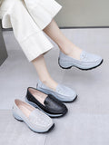 peopleterritory Women Summer Casual Leather Cutout Platform Shoes SC1039