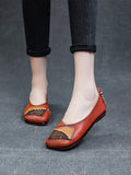 peopleterritory Women Artsy Colorblock Soft Leather  Flat Shoes KL1024