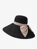 peopleterritory Women Summer Colorblock Sunproof Bowknot Hat QW1022