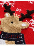 Festive Kids' Reindeer Pullover Sweater - Soft Acrylic Blend Knit Fabric, Regular Fit Crew Neck Long Sleeve Jumper for Children with Medium Stretch, Ideal for Fall/Winter Holiday Collection