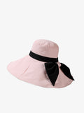 peopleterritory Women Summer Colorblock Sunproof Bowknot Hat QW1022