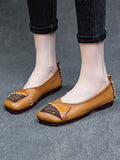 peopleterritory Women Artsy Colorblock Soft Leather  Flat Shoes KL1024