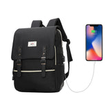 peopleterritory  Fashion Korean Backpack College Student Laptop Bag Male USB Backpack High School Junior High School Student Schoolbag Female