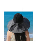 peopleterritory Women Summer Travel Large Brim Sunproof Spliced Hat QW1036