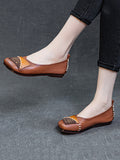 peopleterritory Women Artsy Colorblock Soft Leather  Flat Shoes KL1024