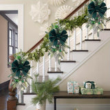 1pc Christmas Swag Wreath with Light Stairway Trim Handmade Wreaths Christmas Staircases Wreaths Decorations, Artificial Christmas Wreath Garland For Stairs, For Home Party Shopwindow Stair Christmas Decoration