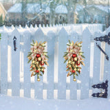 Christmas Wreath with Lights, Operated Xmas Garland with Decorations, Wreath for Front Door Porch Wall Window Fireplace Outdoor Home Holiday Accent