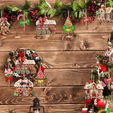 24Pcs Gingerbread Christmas Ornaments Wooden Chef Santa Baking Gingerbread Candy Cake Decorations Christmas Tree Decoration Hanging Christmas Kitchen Decorations for Xmas Tree Home Decor