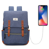 peopleterritory  Fashion Korean Backpack College Student Laptop Bag Male USB Backpack High School Junior High School Student Schoolbag Female