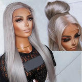 200Density Full Transparent Lace Front Human Hair Wig Ombre Blonde Straight Lace Frontal Wigs for Women Synthetic Preplucked