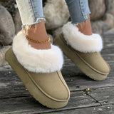 peopleterritory Fall Aesthetic Thermal Plush Lined Furry Snow Boots RG6710