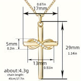 Gift Box With 18k Gold-plated Love You Forever Cross Necklace Christian Infinity Pendant Classic Faith Prayer Jewelry Accessories Birthday Gift Jewelry Accessories For Beautiful Women Female Gifts Holiday Gifts