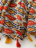 peopleterritory Women Ethnic Print Tassel Shawl Scarf KL1036