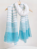 peopleterritory Women Summer Cotton Stripe Shawl Scarf XX1006