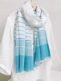 peopleterritory Women Summer Cotton Stripe Shawl Scarf XX1006