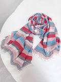 peopleterritory Women Summer Cotton Stripe Shawl Scarf XX1006