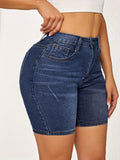 Chic Stretchable Denim Shorts for Women – Comfort Fit with Pockets, Ideal for Casual Summer Wear