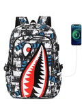 Shark Backpack Boys for Kids Camo Bookbag for Middle School Bags Travel Back Pack 240520