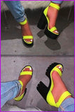 peopleterritory 3 Colors Block High Heels Shoes F445