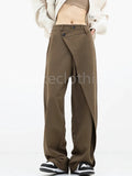 fall  fashion trends custom hoco Asymmetrical Layer Button Baggy Wide Leg Pants homecoming pants