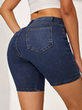 Chic Stretchable Denim Shorts for Women – Comfort Fit with Pockets, Ideal for Casual Summer Wear