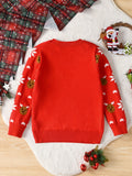 Boys' Festive Christmas Reindeer & Bear Sweater - Cozy Knit Pullover for Spring, Fall & Winter