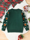 Boys' Festive Christmas Reindeer & Bear Sweater - Cozy Knit Pullover for Spring, Fall & Winter