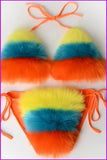 peopleterritory {5-7 days wait for make} New Color Fur Bikinis F957