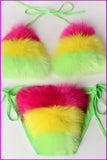 peopleterritory {5-7 days wait for make} New Color Fur Bikinis F957