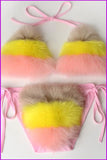 peopleterritory {5-7 days wait for make} New Color Fur Bikinis F957