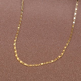 1PCS Italian 2MM Flat Gold Plated Punk Necklace Chain Men's Women's DIY Link Chain Elegant Love Necklace Fashion Jewelry 16"-30" Daily Pary Wear or Gifts