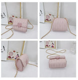 Fashion Heart Baby Girls Small Shoulder Bags Kids Coin Purse Accessories Handbags Lovely Childrens Mini Square Messenger Bag 240130