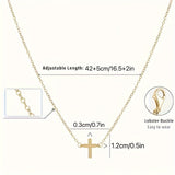 Cross Pendant Necklace 14K Gold Plated Sideways Cross Necklace Silver Cross Choker Cute Layered Golden Cross Pendant Chain Faith Jewelry Gift For Women