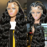 Brazilian Hair 30 40 Inch Body Wave 13x4 HD Transparent Lace Frontal Wig 360 Lace Front Wig Glueless Black Synthetic Closure Wig