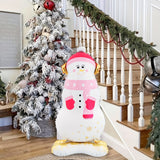 47-Inch Pink Scarf Snowman Balloon - Perfect for Christmas & New Year's Decor, Ideal for Parties, Birthdays, and Outdoor Celebrations