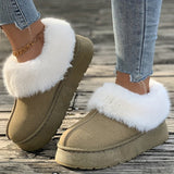 peopleterritory Fall Aesthetic Thermal Plush Lined Furry Snow Boots RG6710