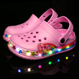 peopleterritory  Shoes with LED Light Car Hole Children's Shoes Bathroom Children's Sandals New Beach Shoes Eva Cartoon Baby Shoes Wholesale