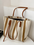 peopleterritory Casual Two-tone Striped Leather Shoulder Bag cc17