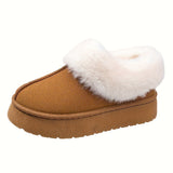 peopleterritory Fall Aesthetic Thermal Plush Lined Furry Snow Boots RG6710