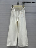 Designer Jeans  New Spring Summer Fashion Panelled Straight Pants Brand Same Style Pants Luxury Women's Clothing 0404-9