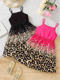 2pc Chic Leopard Splice Cami Dress Duo - Lightweight & Breezy - Perfect for Summer Style & Comfort