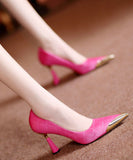 peopleterritory Beautiful Pink High Heels Pointed Toe Stiletto High Heels LC0188