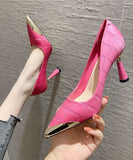 peopleterritory Beautiful Pink High Heels Pointed Toe Stiletto High Heels LC0188