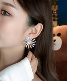 peopleterritory Casual Gold Sterling Silver Alloy Zircon Sun Stud Earrings LY1781