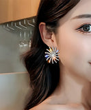 peopleterritory Casual Gold Sterling Silver Alloy Zircon Sun Stud Earrings LY1781