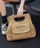 peopleterritory Chic Khaki Large Capacity Canvas Messenger Bag ZX1056