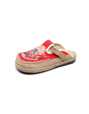 peopleterritory Chinese Style Embroidery Linen Shoes