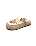 peopleterritory Chinese Style Embroidery Linen Shoes