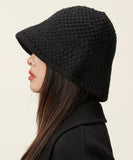 peopleterritory Classy Black Thick Warm Solid Knit Bonnie Hat LY534